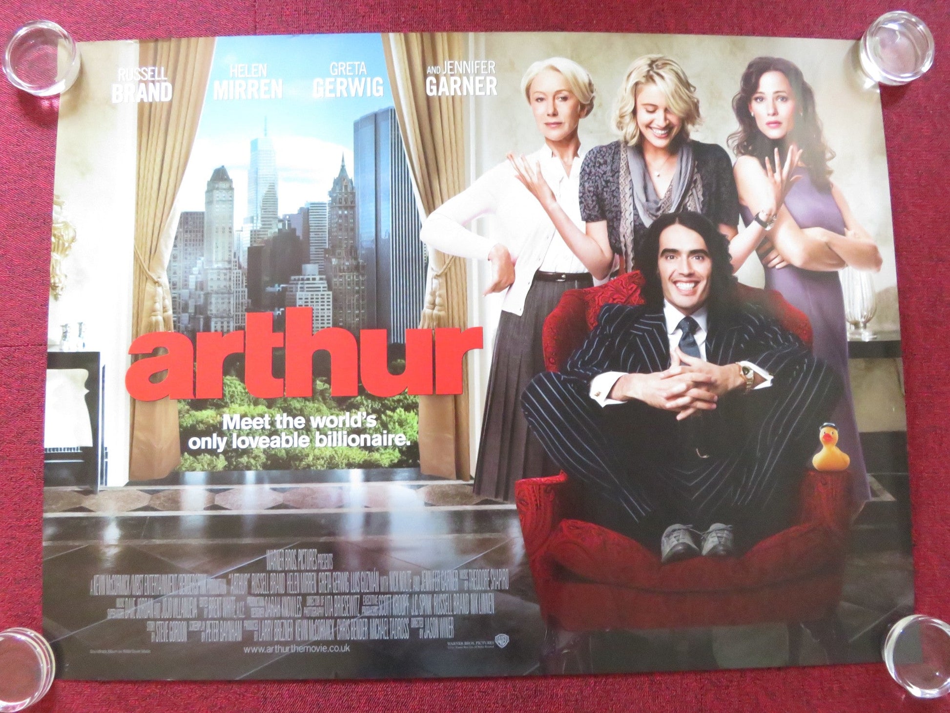 ARTHUR UK QUAD ROLLED POSTER RUSSELL BRAND HELEN MIRREN 2011 Rendezvous Cinema Movie posters