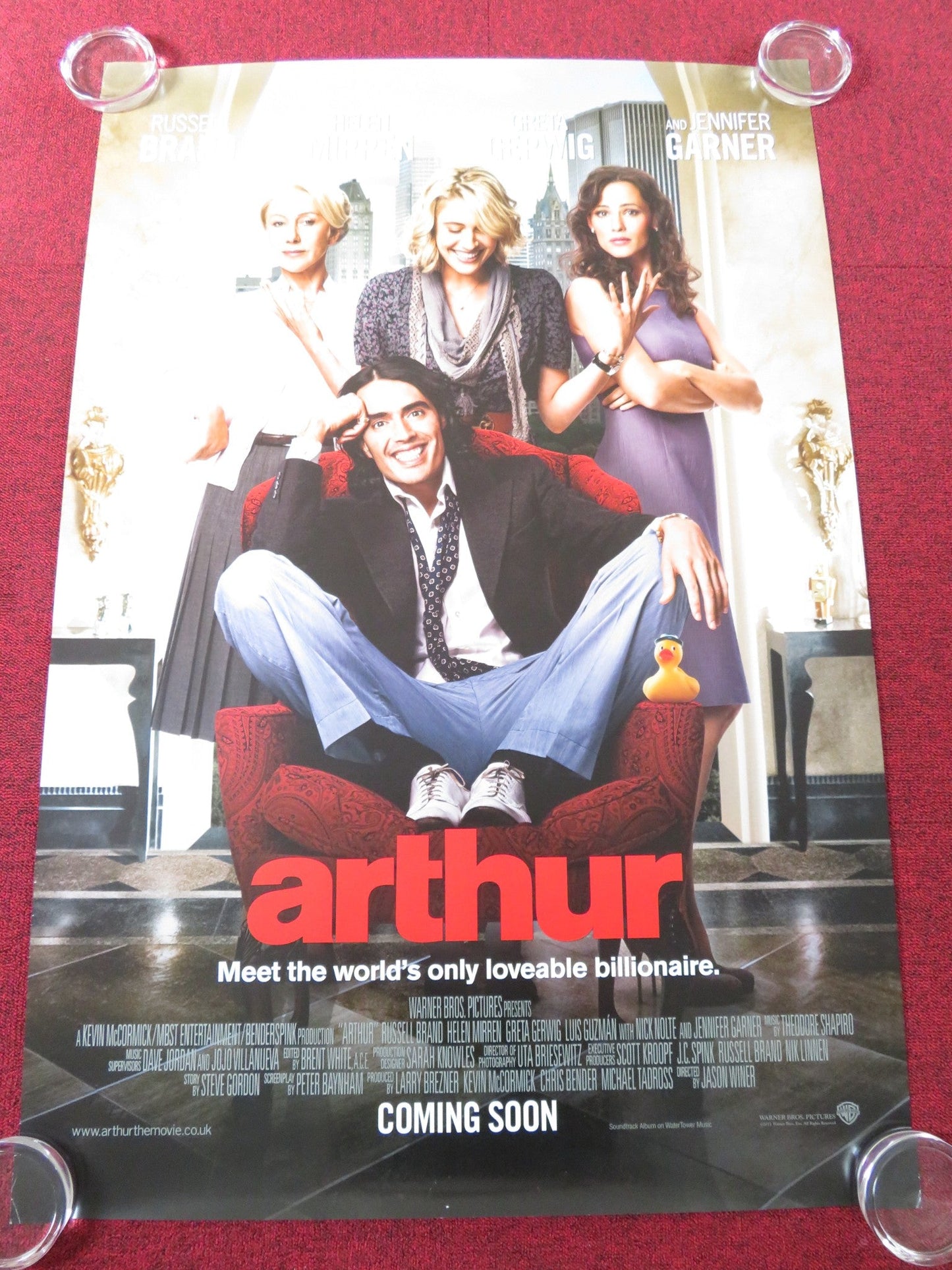 ARTHUR US ONE SHEET ROLLED POSTER RUSSELL BRAND HELEN MIRREN 2011 Rendezvous Cinema Movie posters