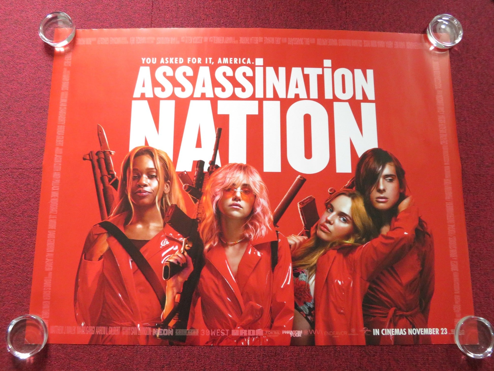 ASSASSINATION NATION UK QUAD ROLLED POSTER ODESSA YOUNG SUKI WATERHOUSE 2018 Rendezvous Cinema Movie posters