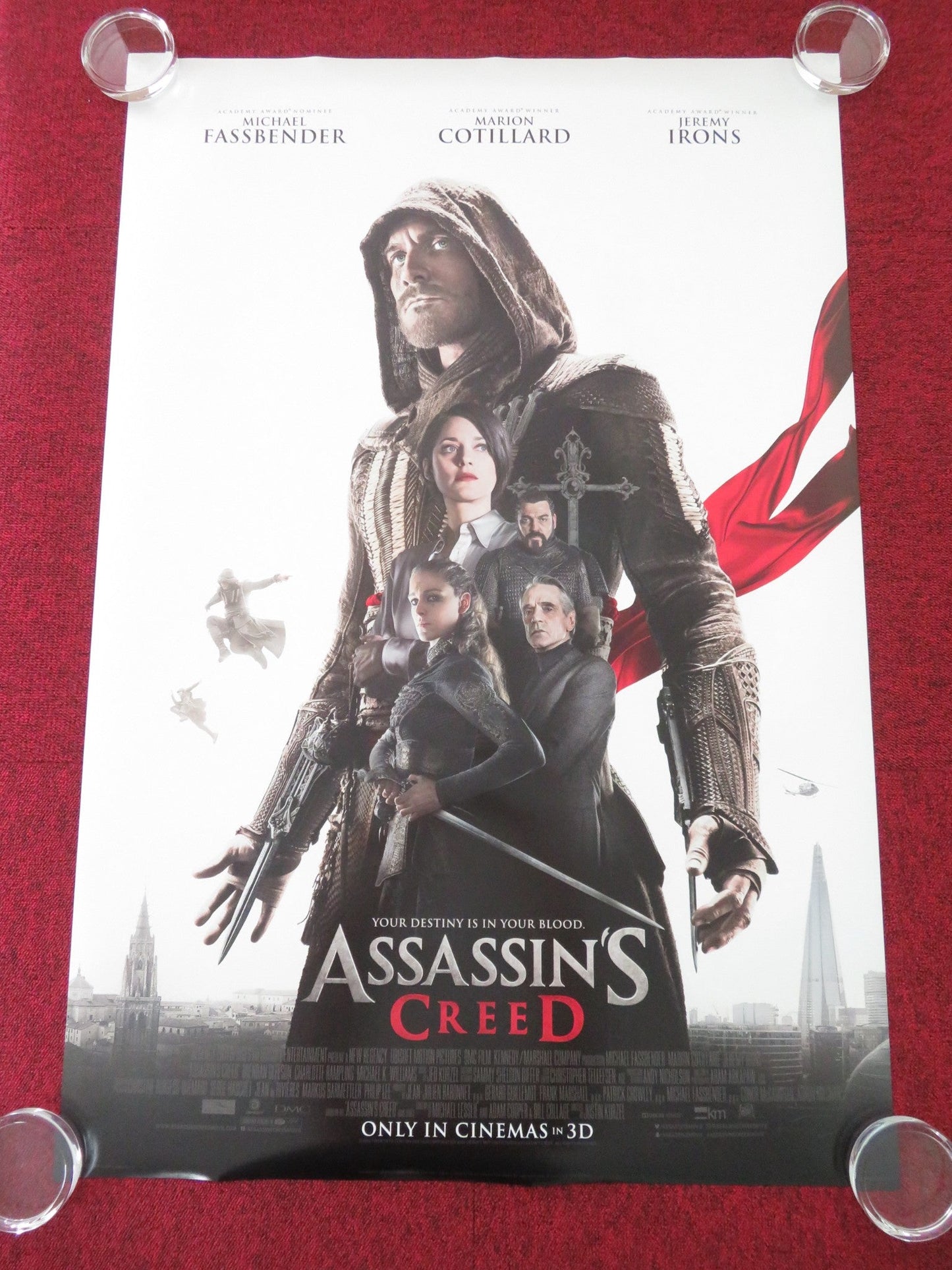 ASSASSIN'S CREED US ONE SHEET ROLLED POSTER MICHAEL FASSBENDER M. COTILLARD 2016 Movie posters