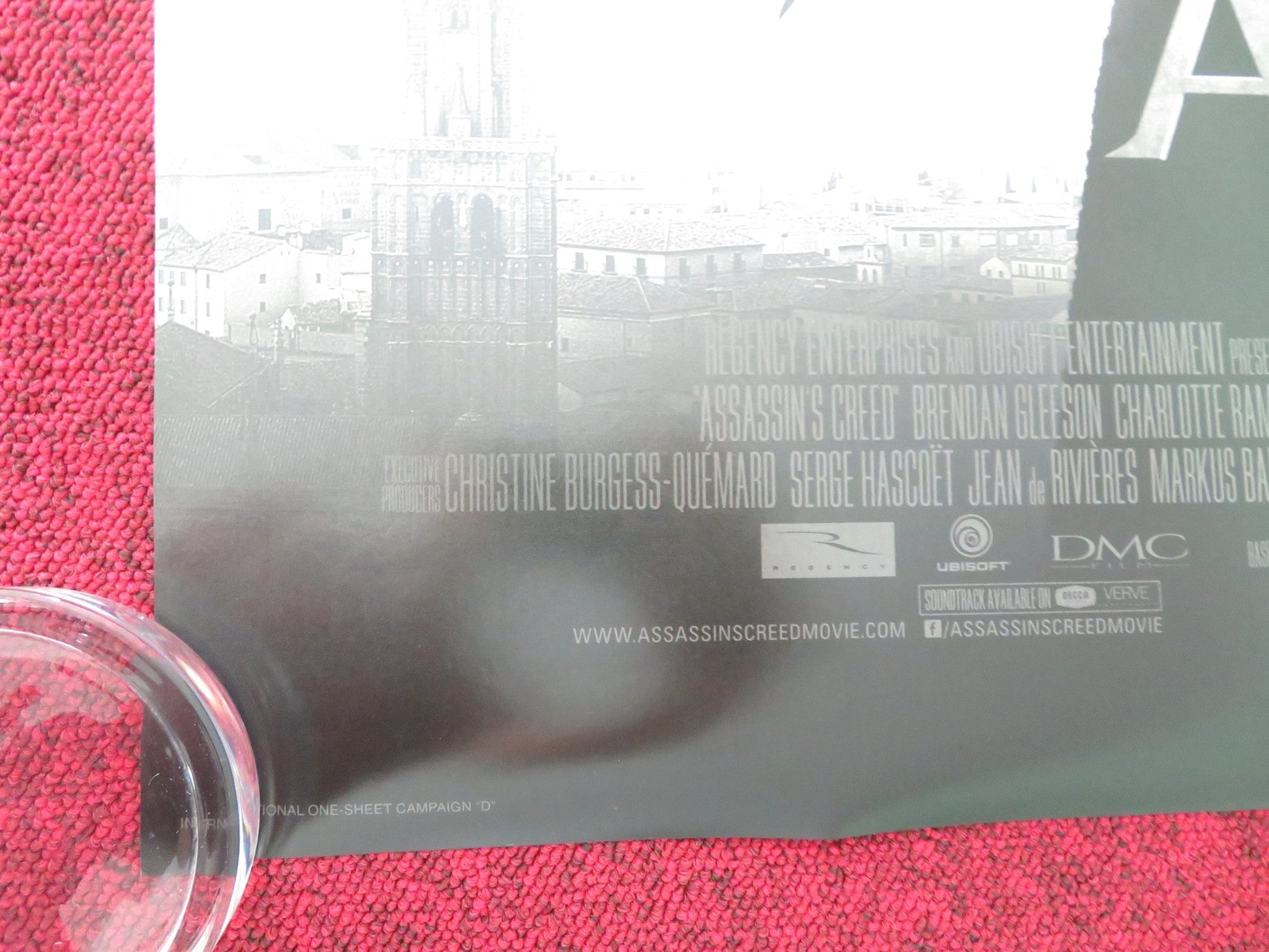 ASSASSIN'S CREED US ONE SHEET ROLLED POSTER MICHAEL FASSBENDER M. COTILLARD 2016 Movie posters