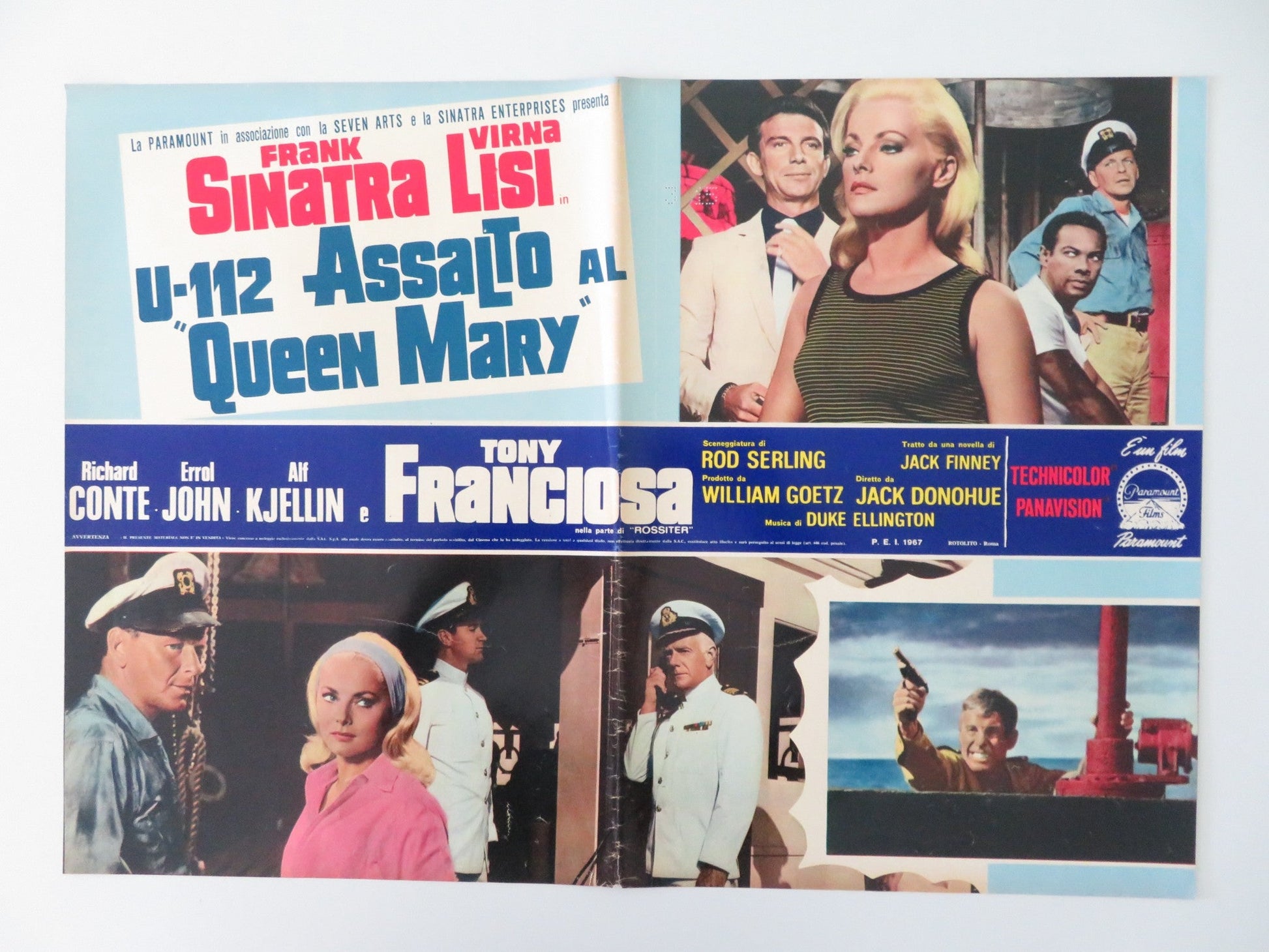 ASSAULT ON A QUEEN - E ITALIAN FOTOBUSTA POSTER FRANK SINATRA VIRNA LISI 1966 Movie posters