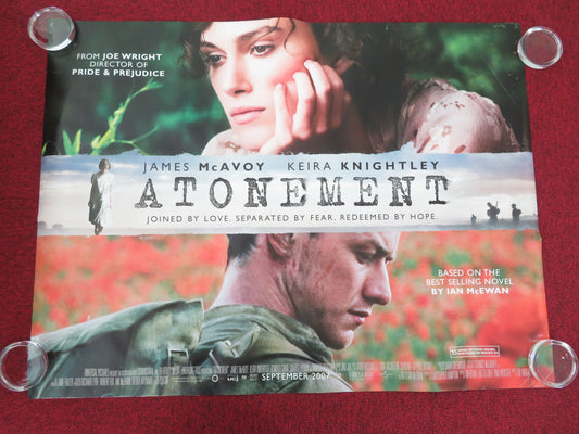 Atonement UK Quad Rolled Poster Keira Knightley James McAvoy Saoirse Ronan 2007 Movie posters