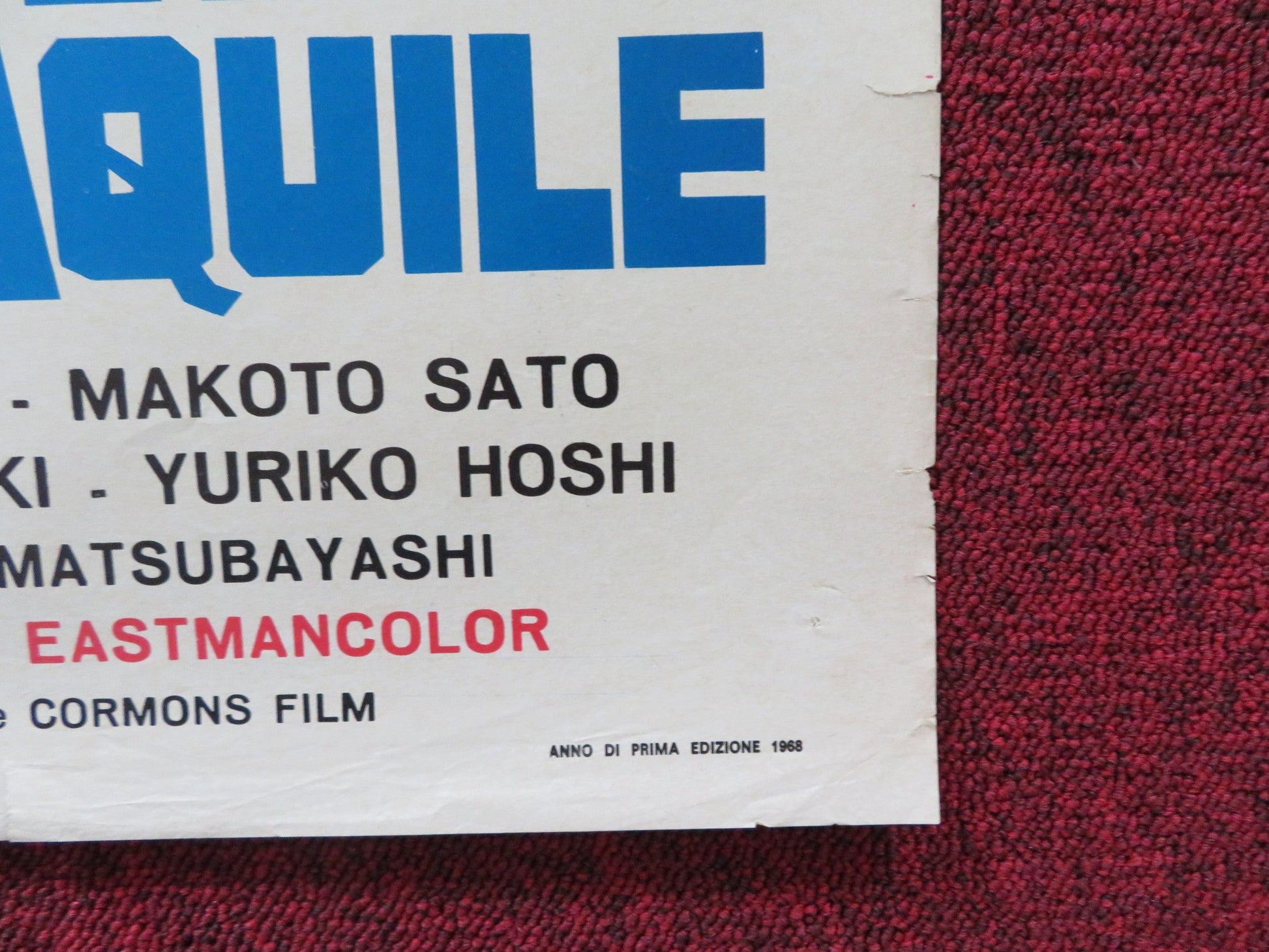 ATTACK SQUADRON! ITALIAN LOCANDINA POSTER TOSHIRO MIFUNE YUZO KAYAMA 1968 Rendezvous Cinema Movie posters