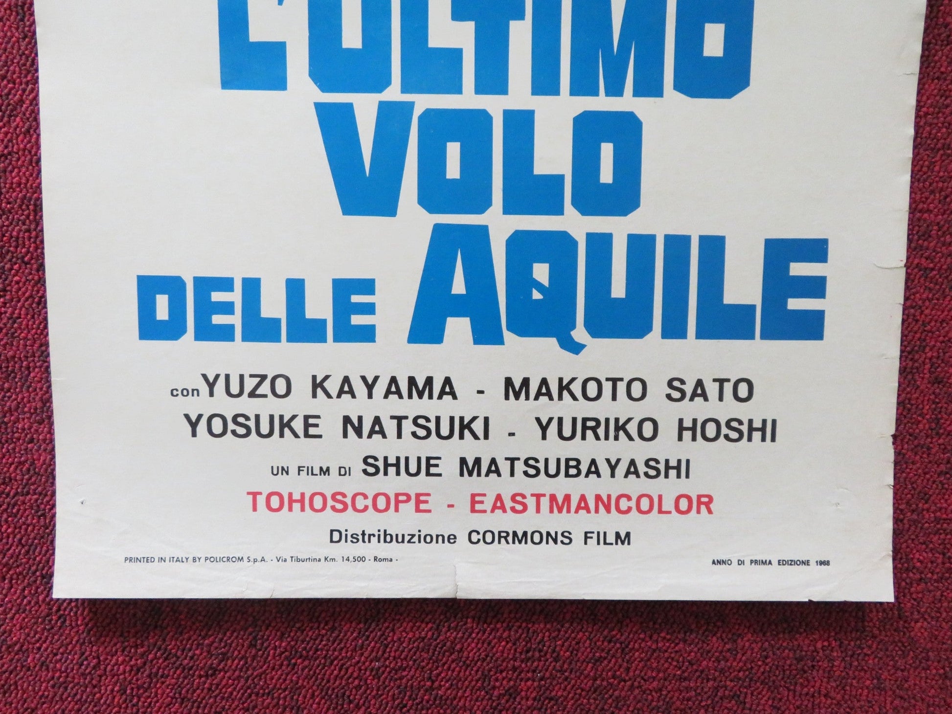 ATTACK SQUADRON! ITALIAN LOCANDINA POSTER TOSHIRO MIFUNE YUZO KAYAMA 1968 Rendezvous Cinema Movie posters