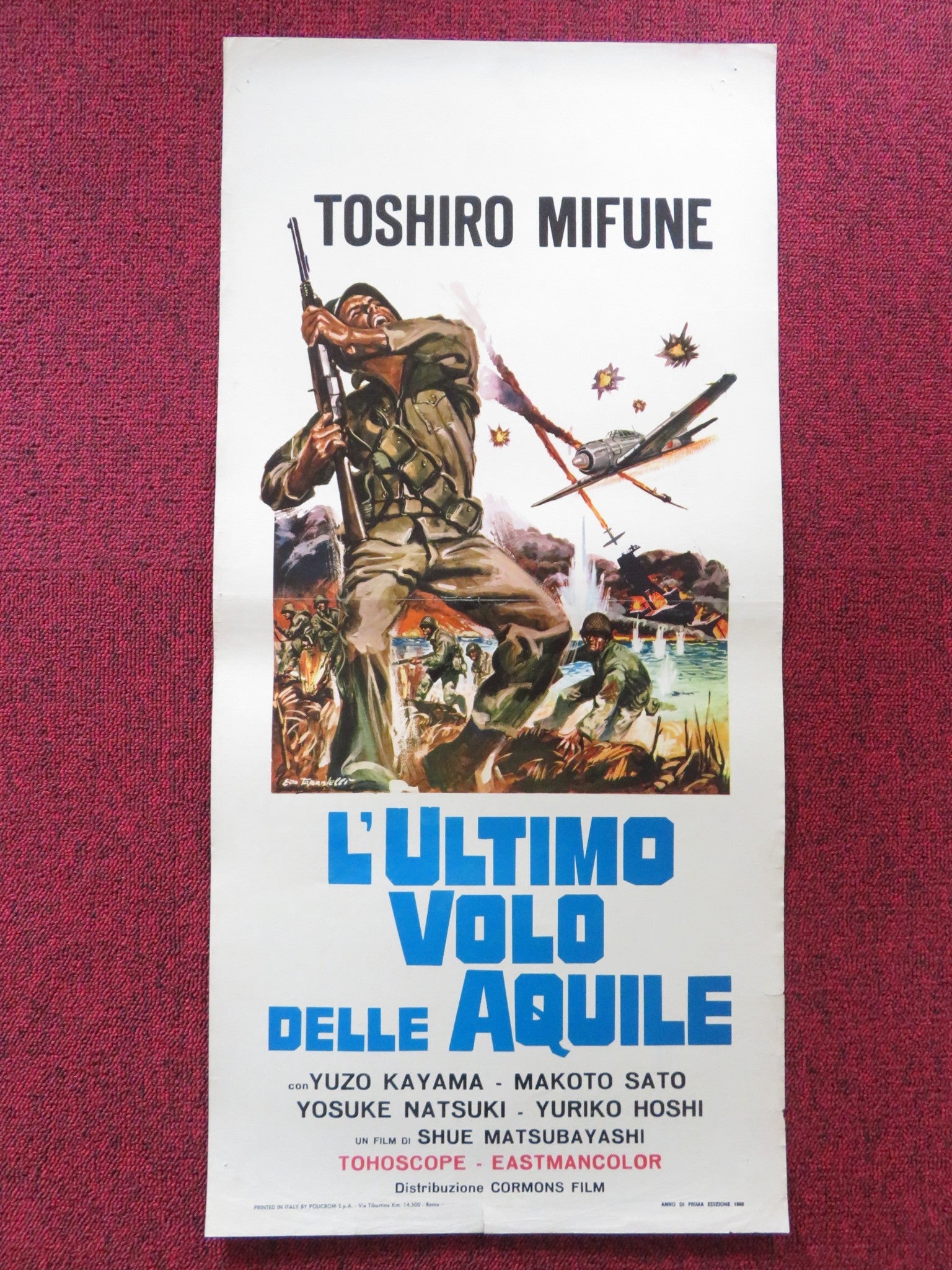 ATTACK SQUADRON! ITALIAN LOCANDINA POSTER TOSHIRO MIFUNE YUZO KAYAMA 1968 Rendezvous Cinema Movie posters