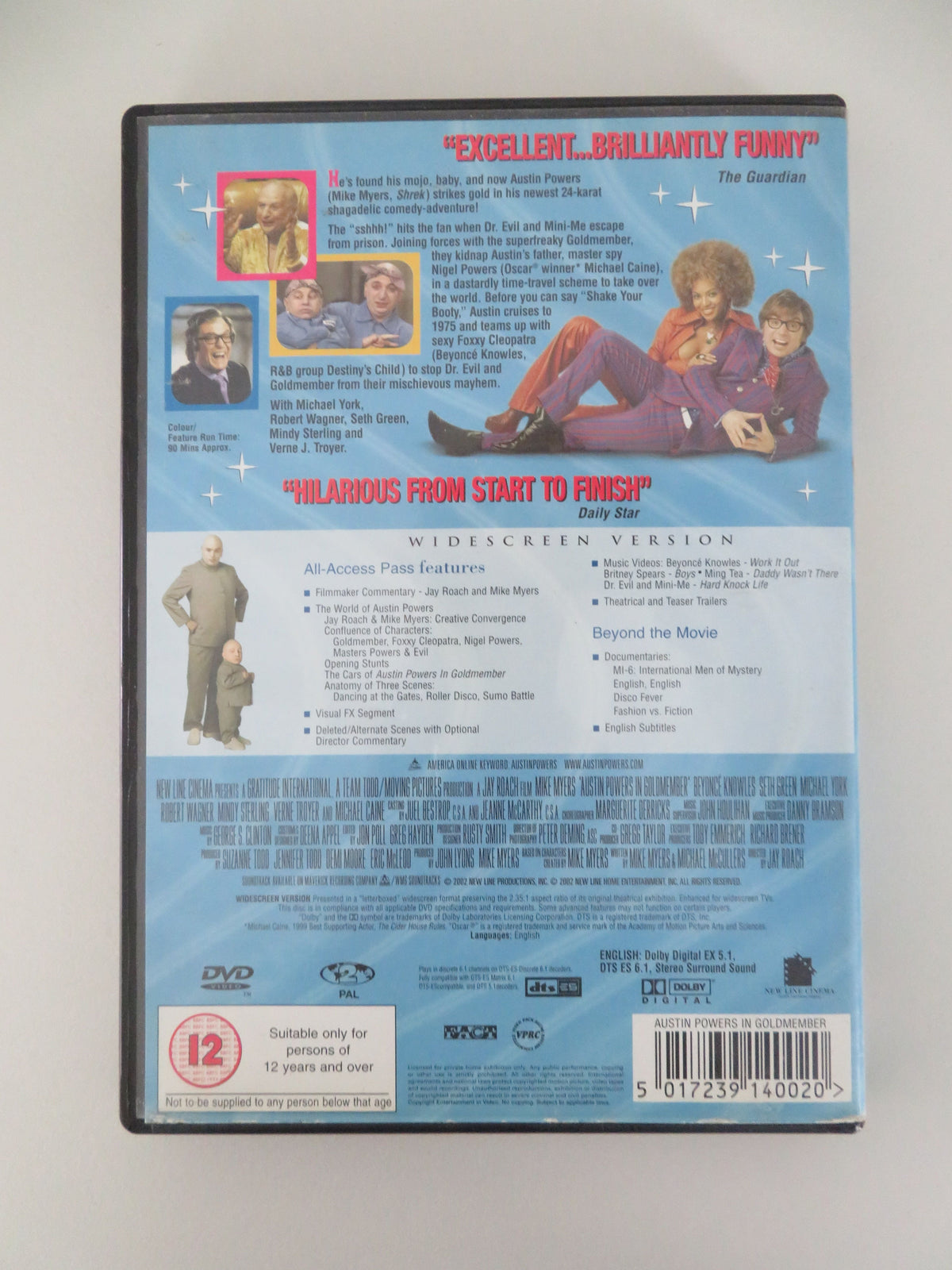 Austin Powers in Goldmember (DVD) Mike Myers 2002 Region 2 Movie posters