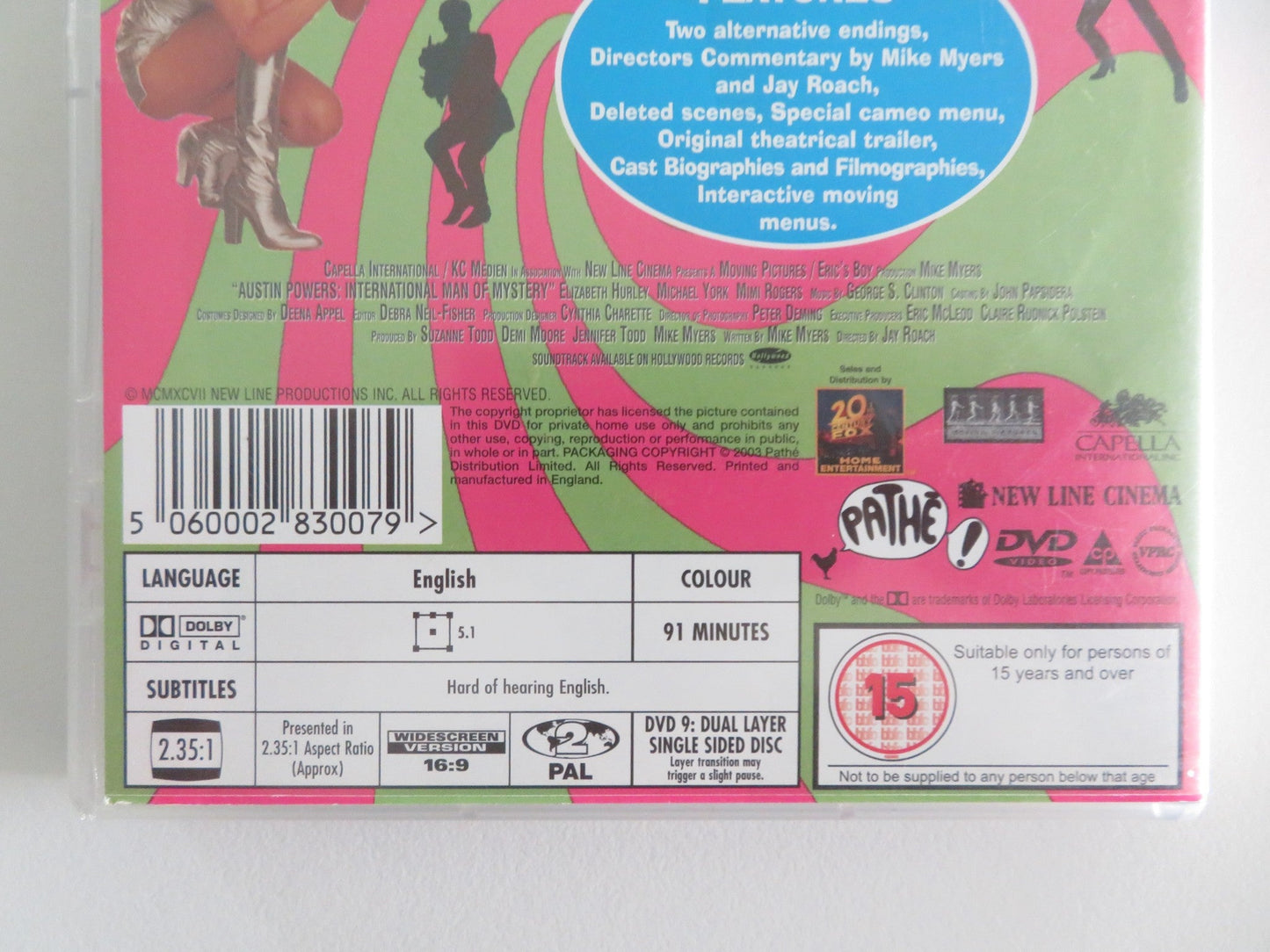 AUSTIN POWERS: INTERNATIONAL MAN OF MYSTERY (DVD) MIKE MYERS1997 REGION 2 Movie posters