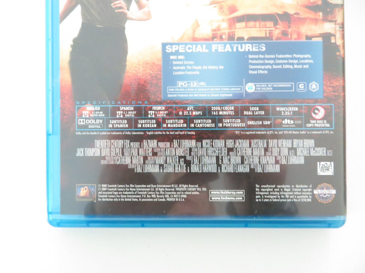 Australia (BLU-RAY) Nicole Kidman Hugh Jackman Shea Adams 2008 Region A Movie posters