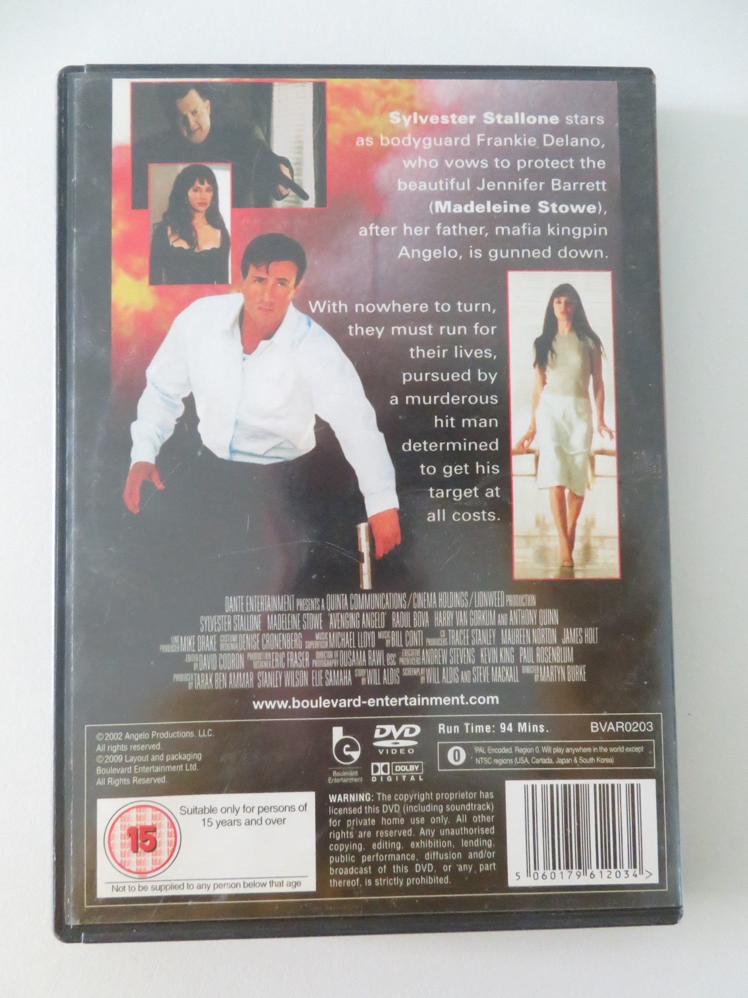 AVENGING ANGELO (DVD) SYLVESTER STALLONE MADELEINE STOWE 2002 REGION 0 Movie posters