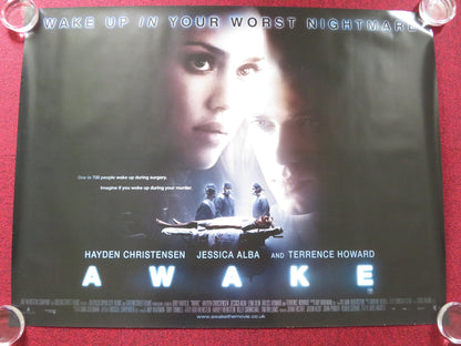 AWAKE UK QUAD ROLLED POSTER HAYDEN CHRISTENSEN JESSICA ALBA 2007 Rendezvous Cinema Movie posters