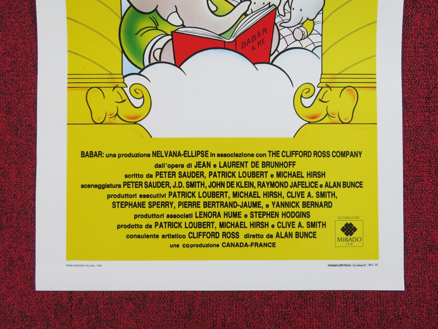 BABAR: THE MOVIE ITALIAN LOCANDINA POSTER GORDON PINSENT ELIZABETH HANNA 1990 Rendezvous Cinema Movie posters