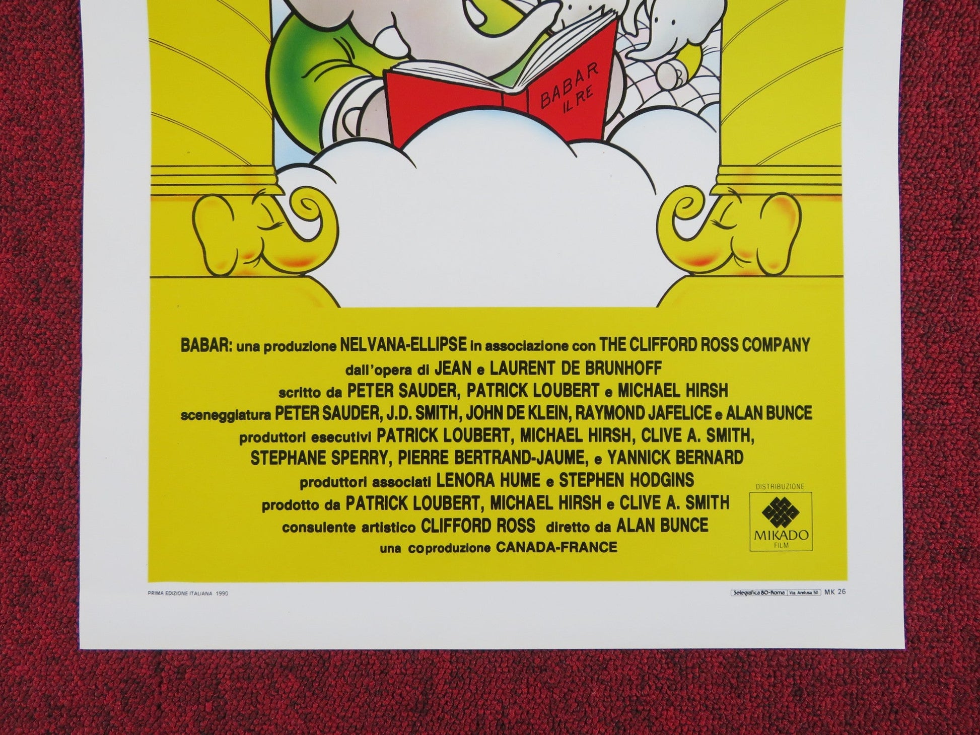 BABAR: THE MOVIE ITALIAN LOCANDINA POSTER GORDON PINSENT ELIZABETH HANNA 1990 Rendezvous Cinema Movie posters