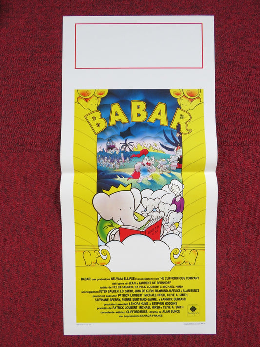 BABAR: THE MOVIE ITALIAN LOCANDINA POSTER GORDON PINSENT ELIZABETH HANNA 1990 Rendezvous Cinema Movie posters