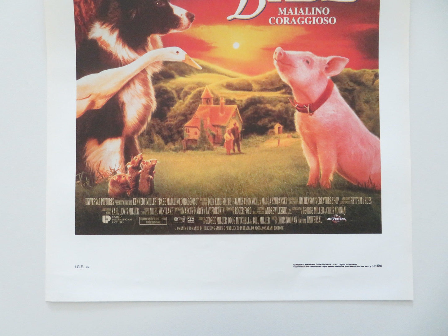 Babe ITALIAN LOCANDINA POSTER Christine Cavanaugh Miriam Margolyes 1995 Movie posters