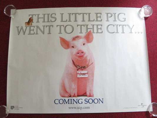 BABE: PIG IN THE CITY UK QUAD ROLLED POSTER ELIZABETH DAILY MICKEY ROONEY 1998 Rendezvous Cinema Movie posters