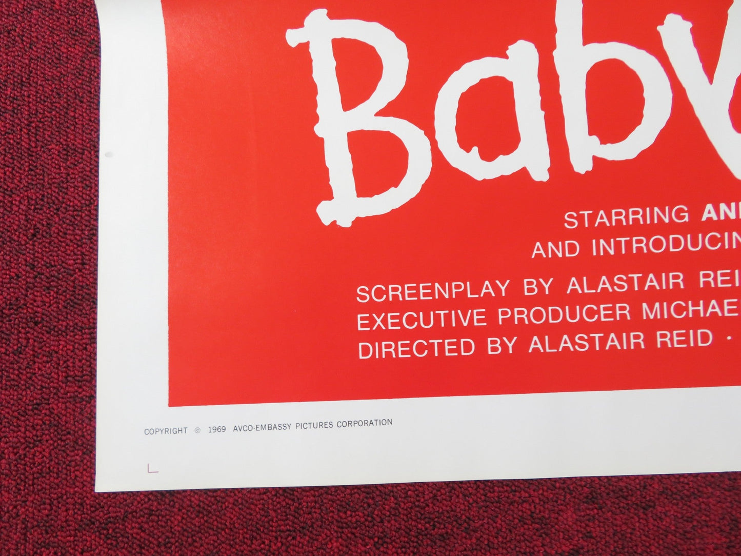 BABY LOVE FOLDED US ONE SHEET POSTER ANN LYNN KEITH BARRON 1969 Rendezvous Cinema Movie posters