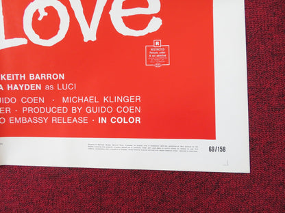 BABY LOVE FOLDED US ONE SHEET POSTER ANN LYNN KEITH BARRON 1969 Rendezvous Cinema Movie posters