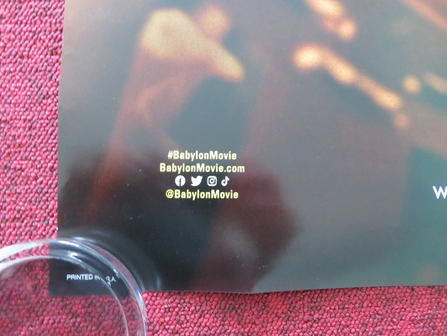 BABYLON US ONE SHEET ROLLED POSTER BRAD PITT MARGOT ROBBIE 2022 Rendezvous Cinema Movie posters