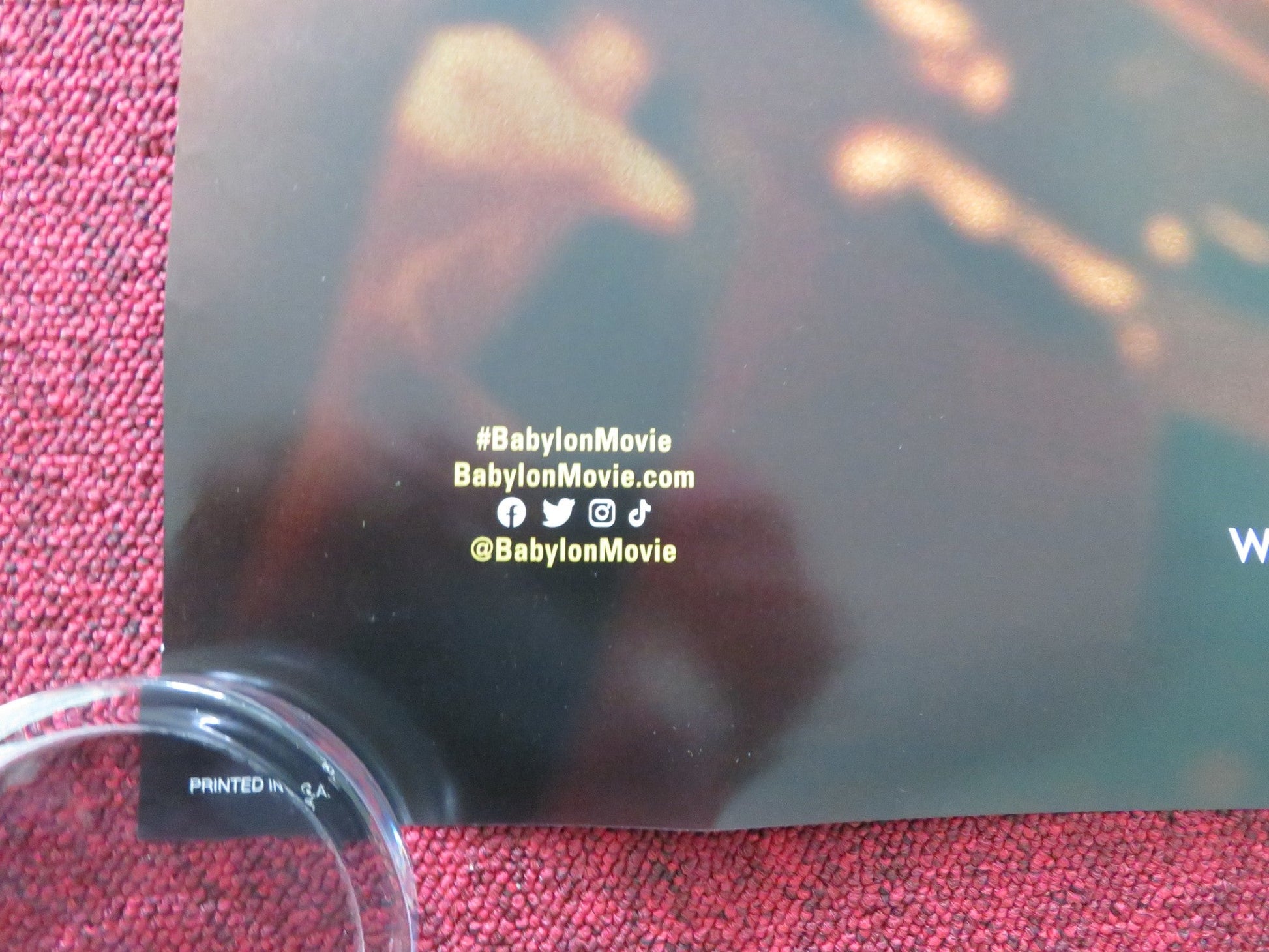 BABYLON US ONE SHEET ROLLED POSTER BRAD PITT MARGOT ROBBIE 2022 Rendezvous Cinema Movie posters