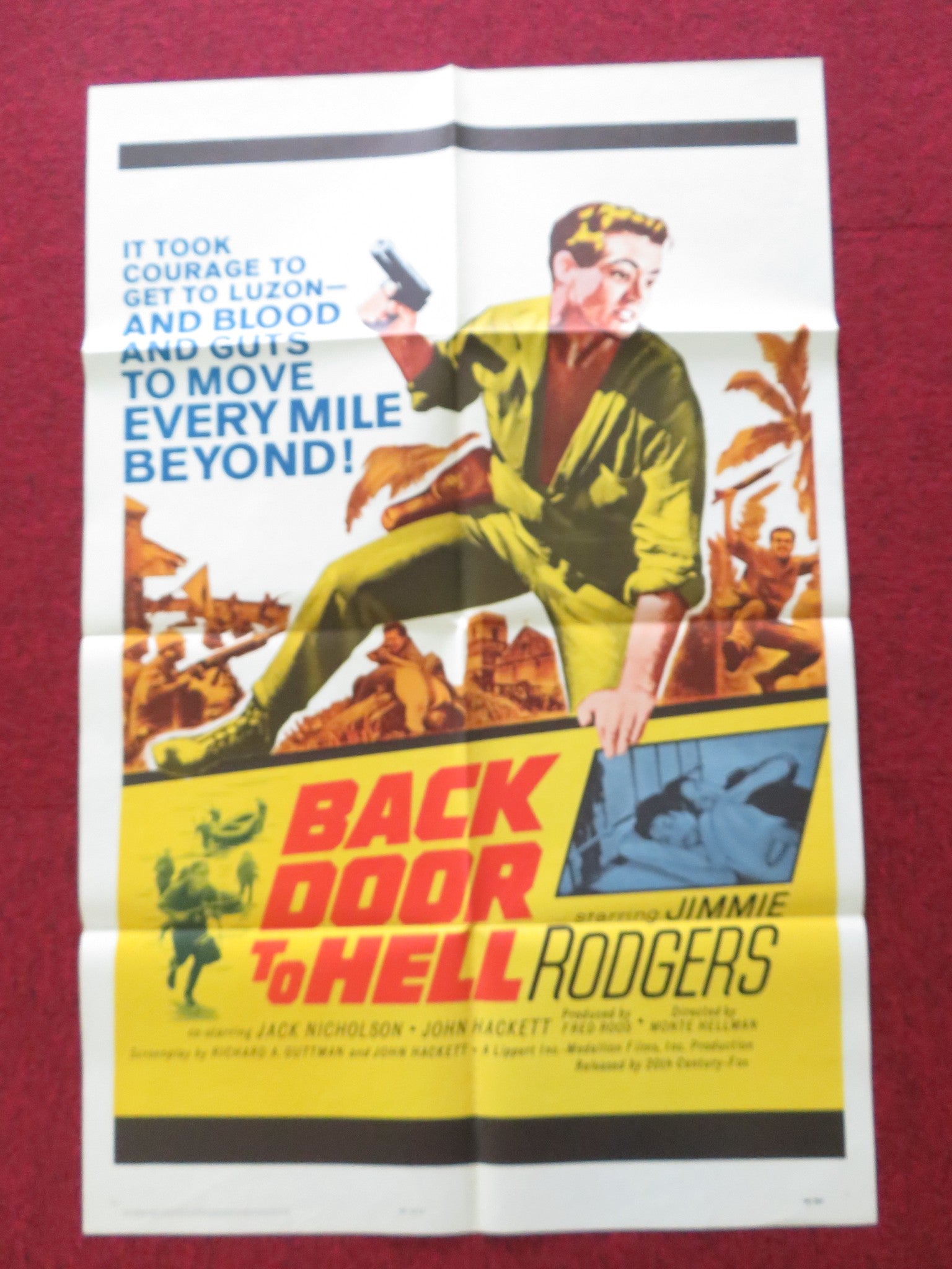BACK DOOR TO HELL FOLDED US ONE SHEET POSTER JIMMIE RODGERS JACK NICHOLSON 1964 Rendezvous Cinema Movie posters