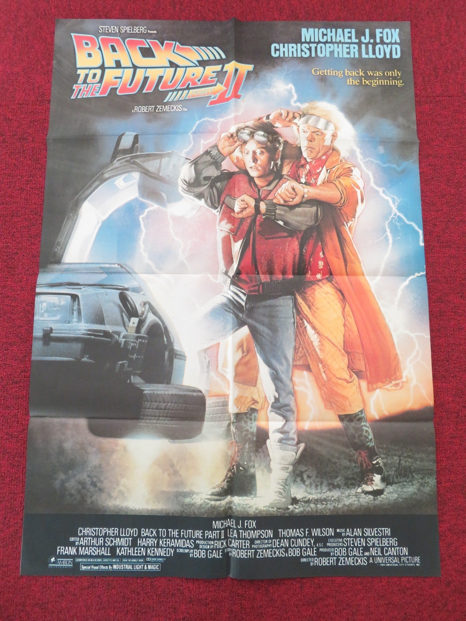 Back to the Future Part II Lebanese Poster Folded Michael J. Fox 1989 Movie posters