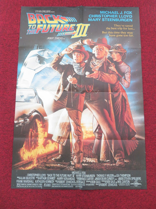 Back to the Future Part III Lebanese Poster Folded Michael J. Fox 1990 Movie posters