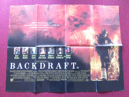 BACKDRAFT UK QUAD POSTER FOLDED KURT RUSSELL WILLIAM BALDWIN 1991 Rendezvous Cinema Movie posters