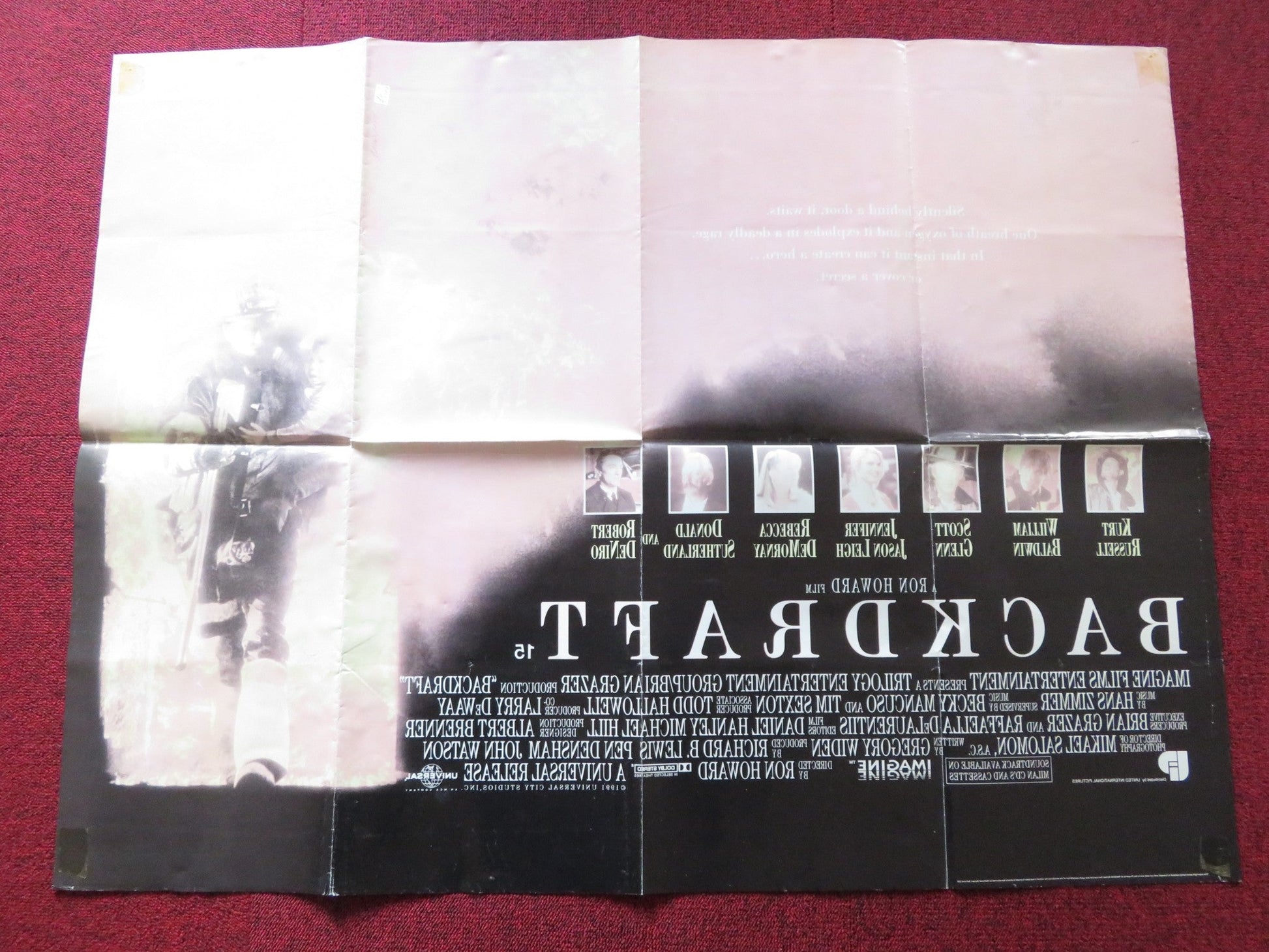 BACKDRAFT UK QUAD POSTER FOLDED KURT RUSSELL WILLIAM BALDWIN 1991 Rendezvous Cinema Movie posters