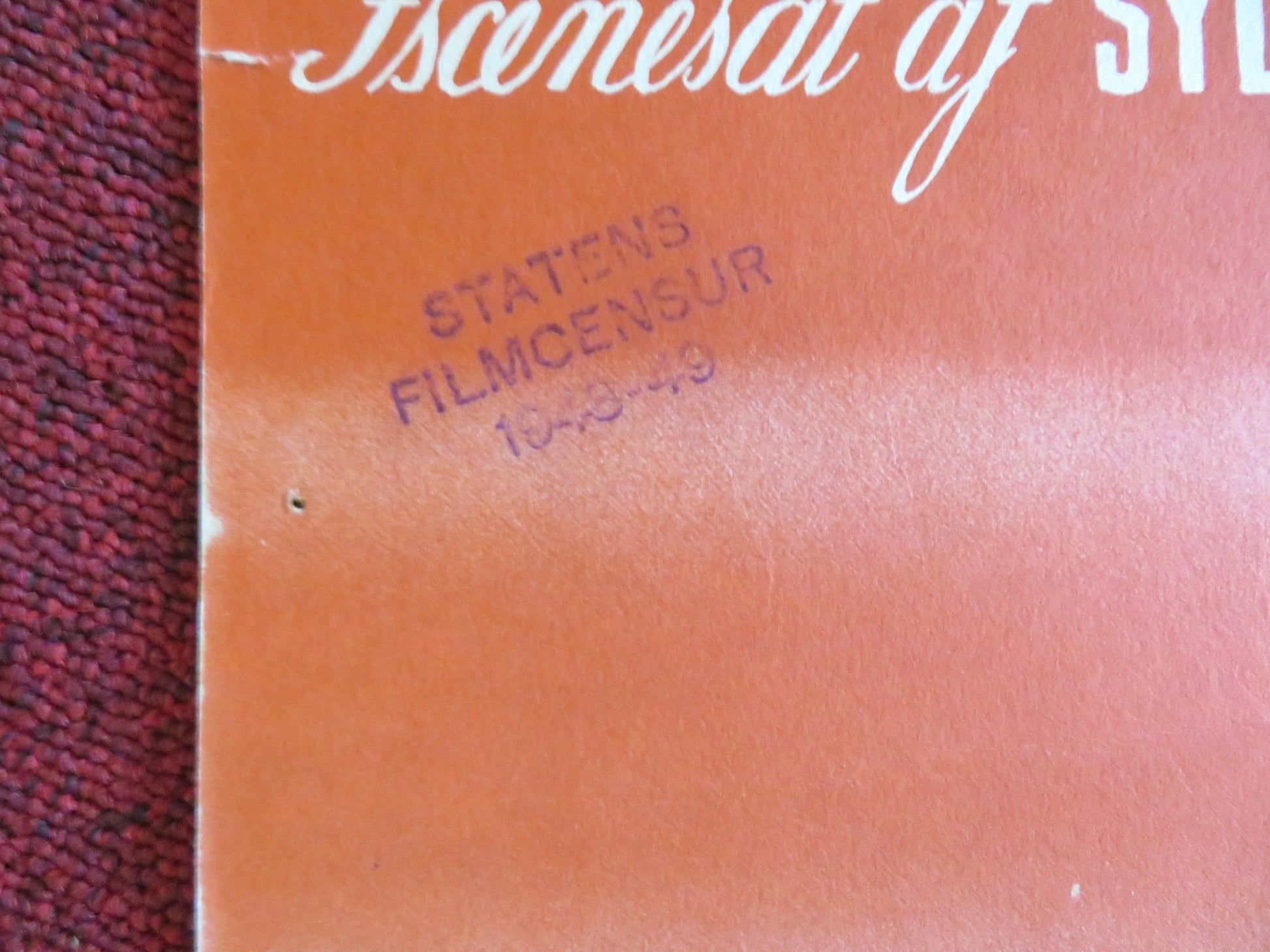 BAD BASCOMB DANISH POSTER ROLLED WALLACE BEERY MARGARET O'BRIEN 1948 Rendezvous Cinema Movie posters