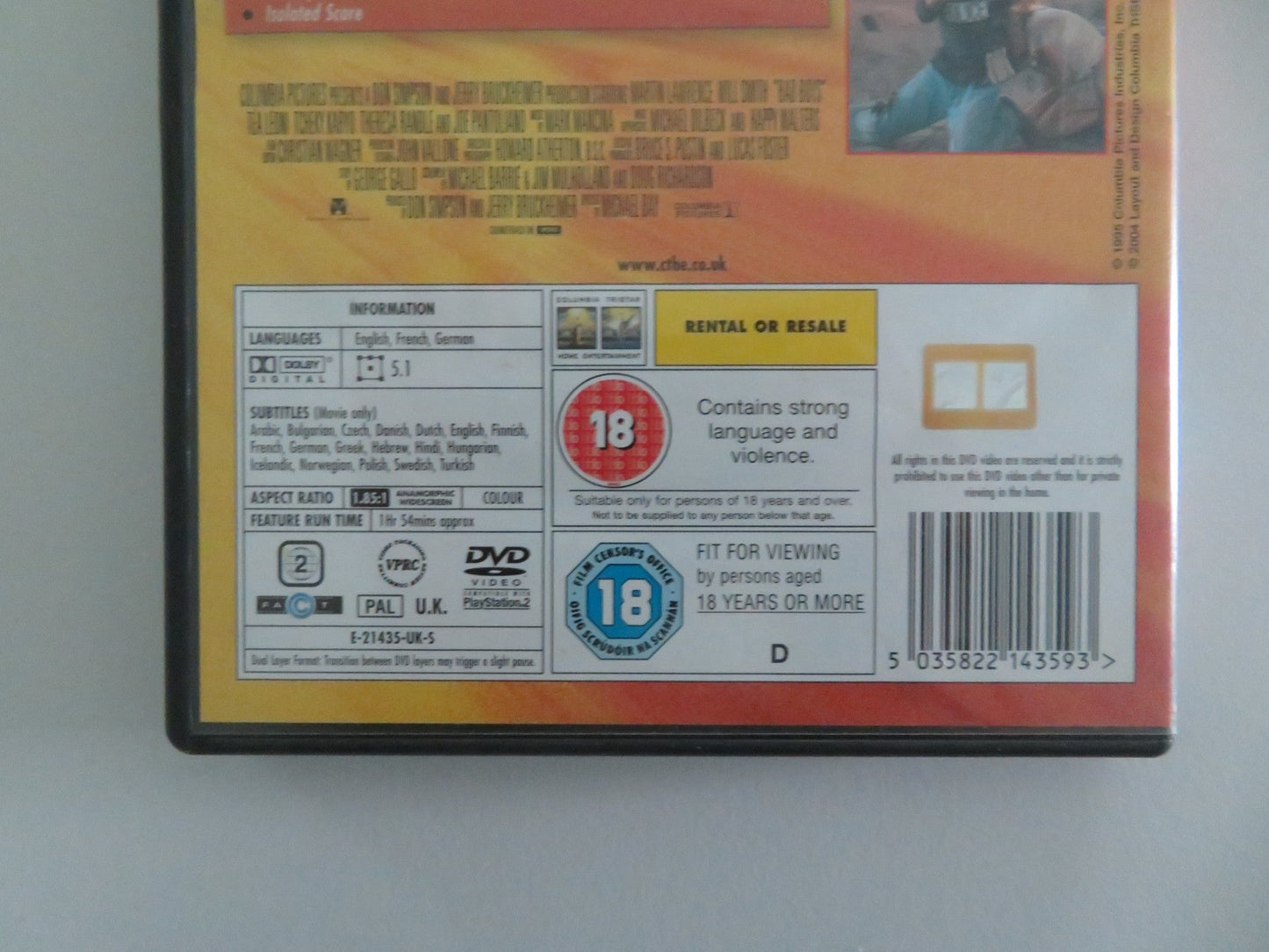 BAD BOYS - COLLECTOR'S EDITION (DVD) WILL SMITH MARTIN LAWRENCE 1995 REGION 2 Movie posters