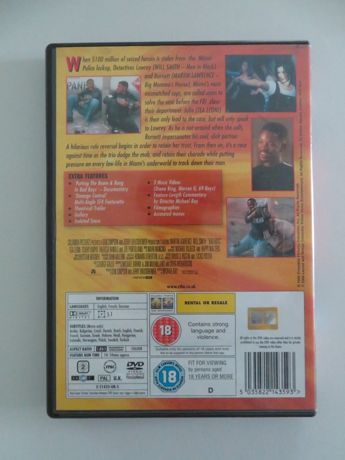 BAD BOYS - COLLECTOR'S EDITION (DVD) WILL SMITH MARTIN LAWRENCE 1995 REGION 2 Movie posters