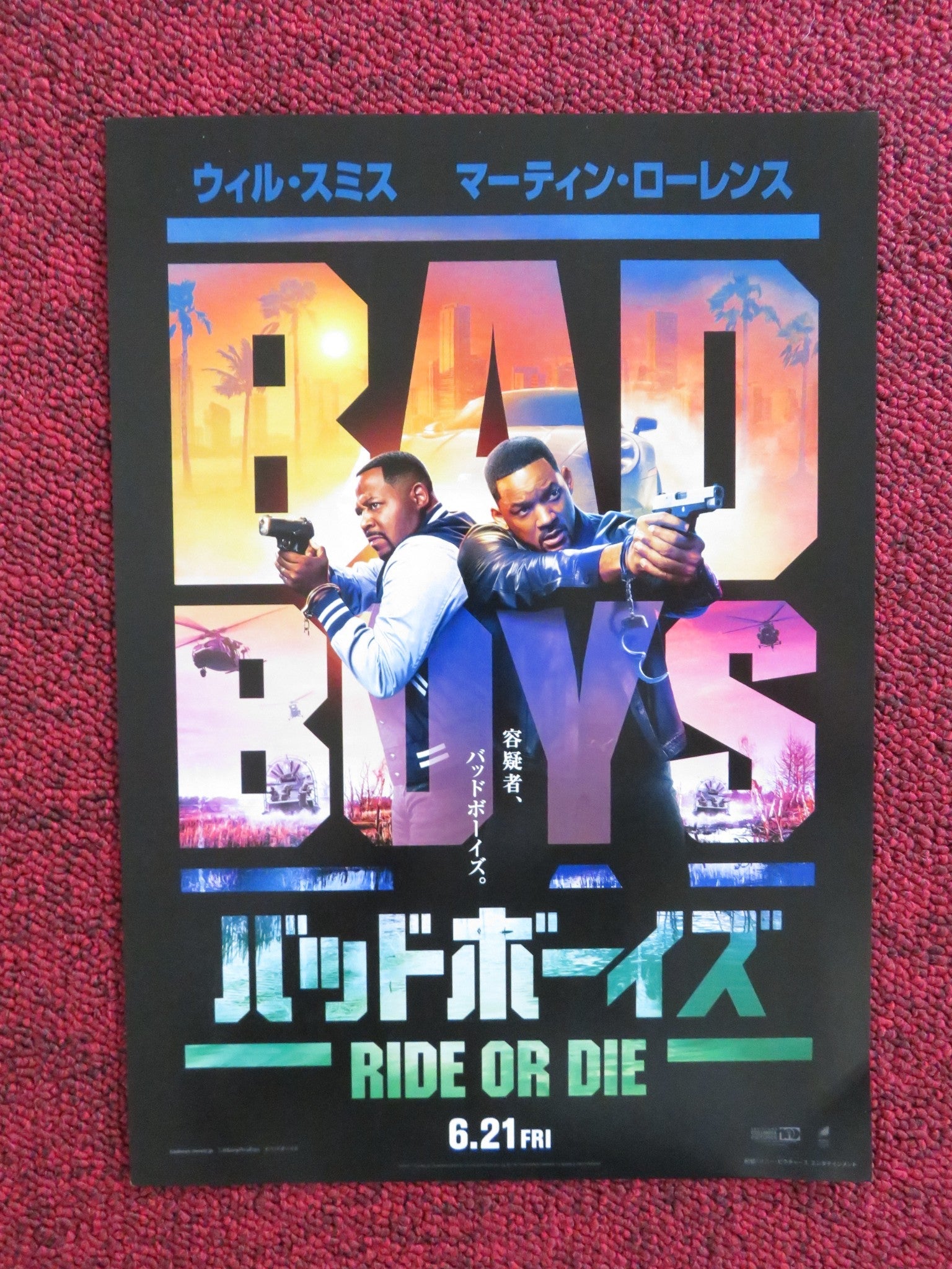 BAD BOYS: RIDE OR DIE JAPANESE CHIRASHI (B5) POSTER WILL SMITH LAWRENCE 2024 Rendezvous Cinema Movie posters