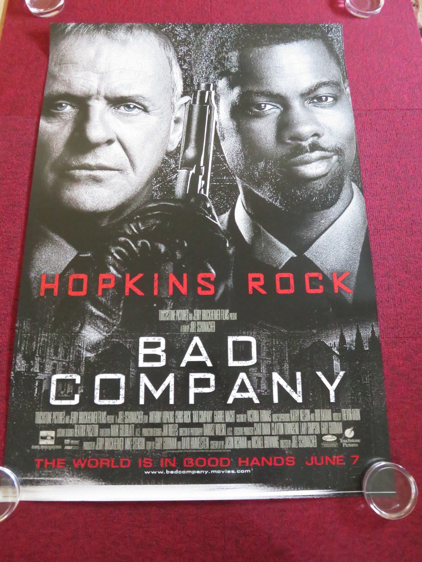 BAD COMPANY US ONE SHEET ROLLED POSTER ANTHONY HOPKINS CHRIS ROCK 2002 Rendezvous Cinema Movie posters