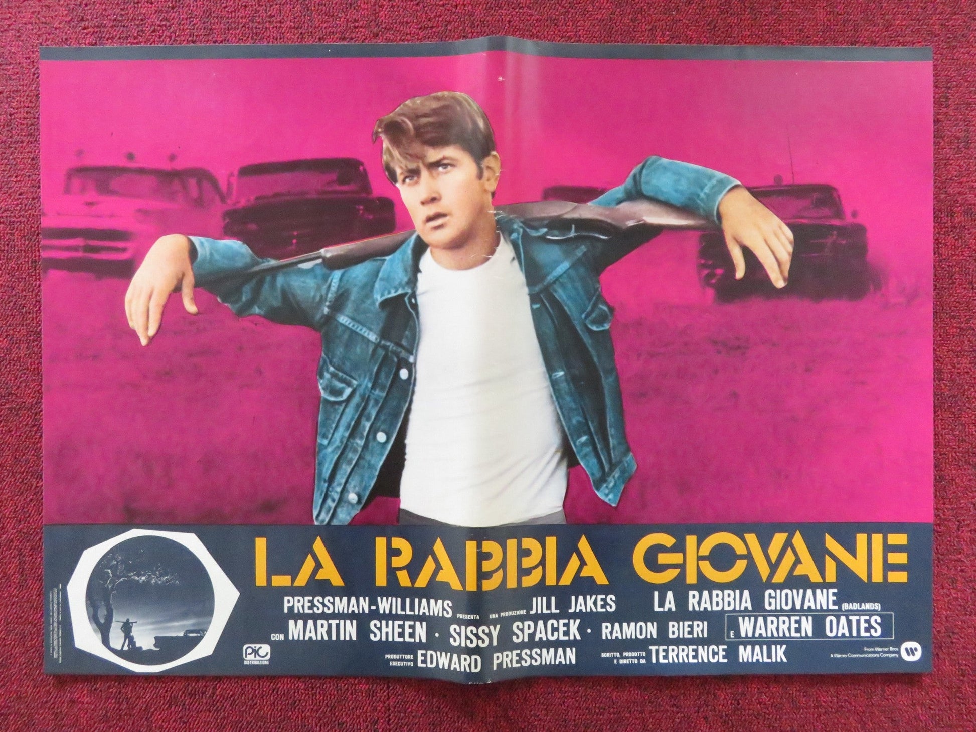 BADLANDS - A ITALIAN FOTOBUSTA POSTER MARTIN SHEEN SISSY SPACEK 1973 Rendezvous Cinema Movie posters