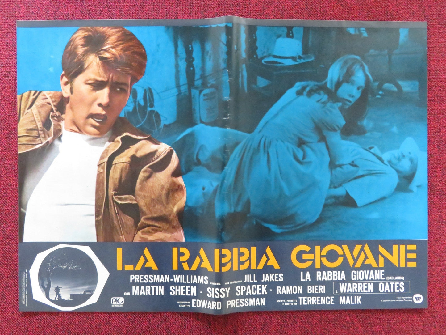 BADLANDS - G ITALIAN FOTOBUSTA POSTER MARTIN SHEEN SISSY SPACEK 1973 Rendezvous Cinema Movie posters