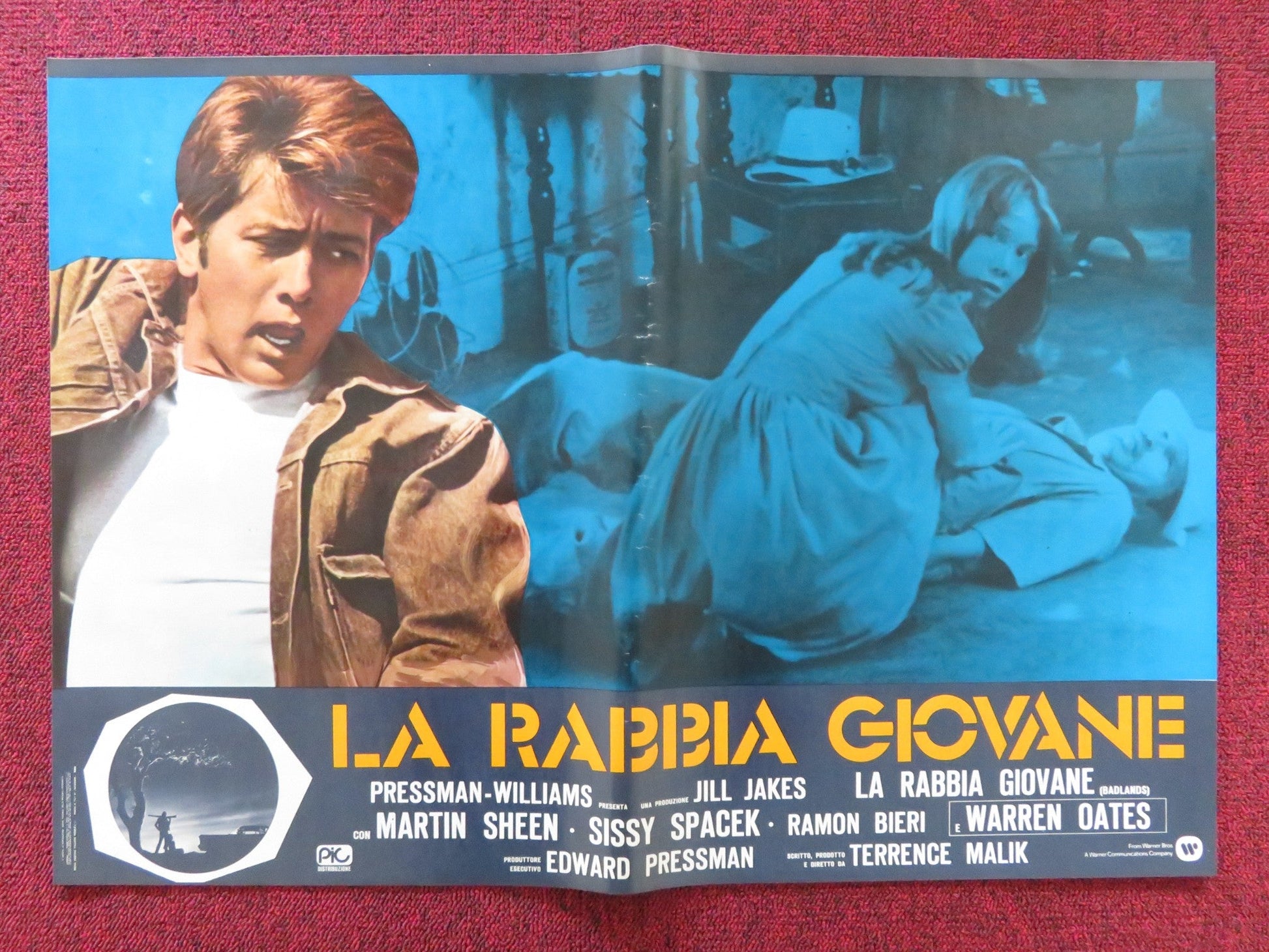 BADLANDS - G ITALIAN FOTOBUSTA POSTER MARTIN SHEEN SISSY SPACEK 1973 Rendezvous Cinema Movie posters