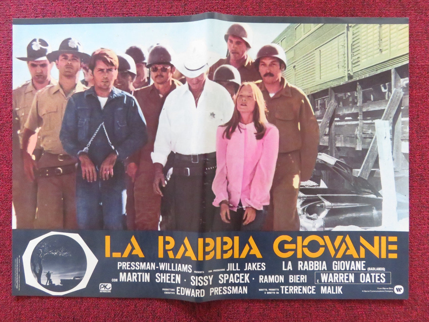 BADLANDS - H ITALIAN FOTOBUSTA POSTER MARTIN SHEEN SISSY SPACEK 1973 Rendezvous Cinema Movie posters