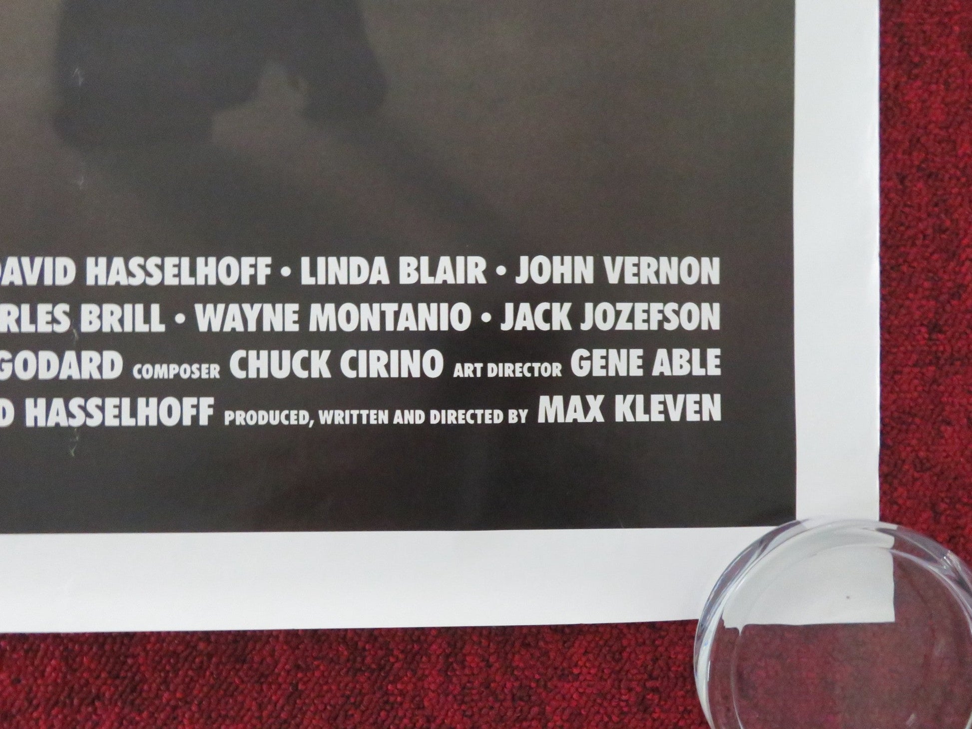 BAIL OUT VHS VIDEO POSTER ROLLED DAVID HASSELHOFF LINDA BLAIR 1989 Movie posters