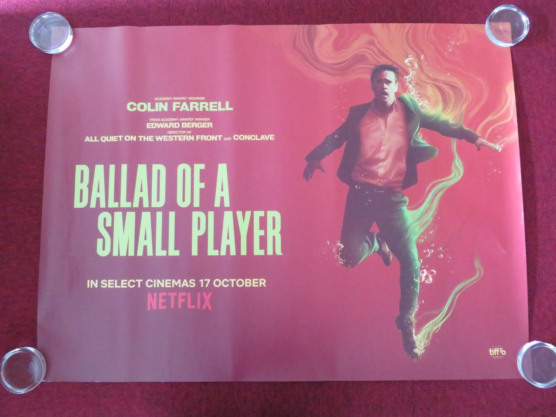 BALLAD OF A SMALL PLAYER UK QUAD ROLLED POSTER COLIN FARRELL TILDA SWINTON 2025 Movie posters