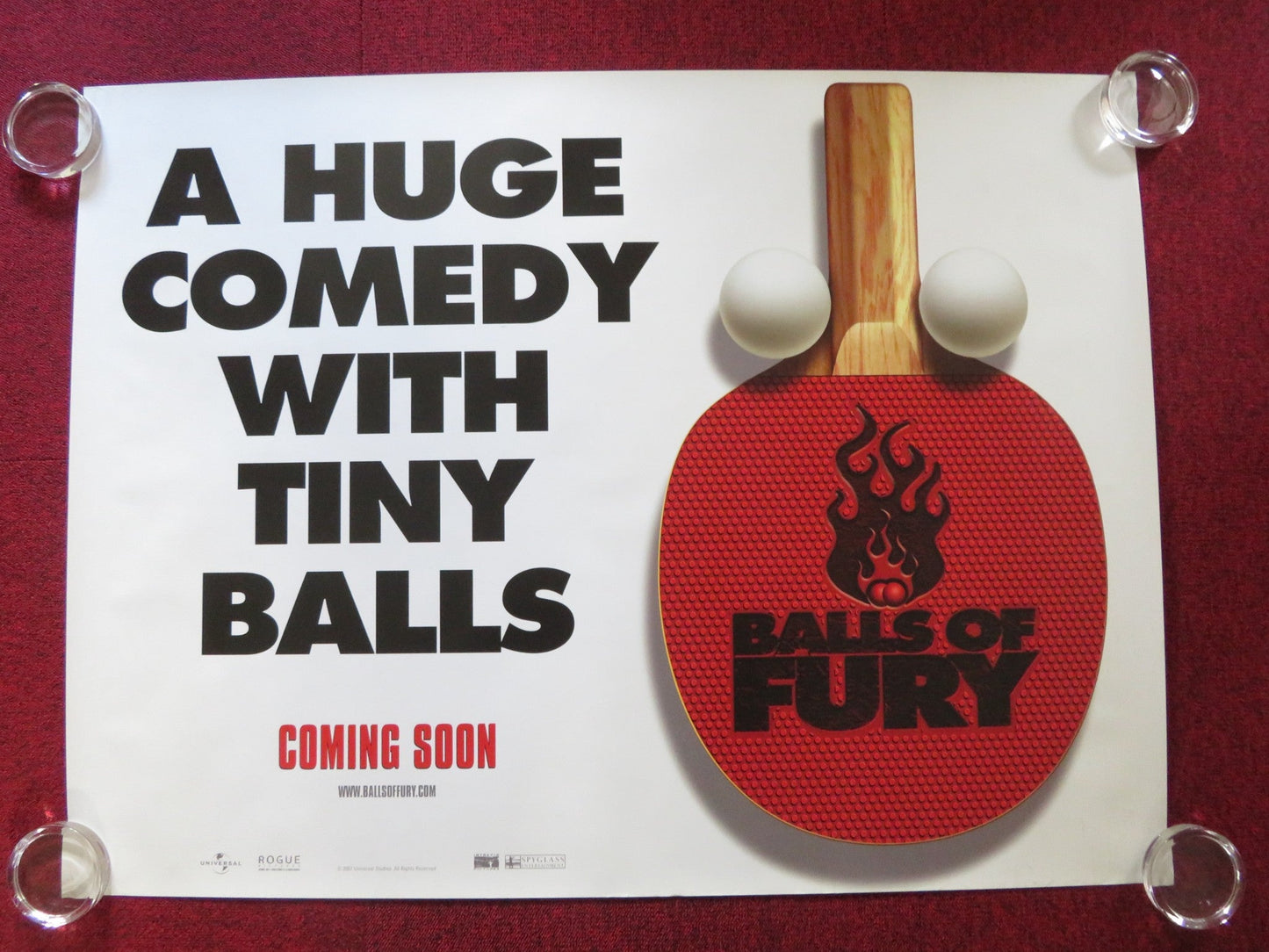 BALLS OF FURY UK QUAD ROLLED POSTER DAN FOGLER CHRISTOPHER WALKEN 2007 Rendezvous Cinema Movie posters