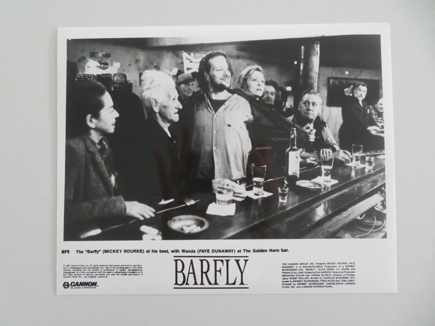 BARFLY MOVIE STILL PHOTO LOT OF 10 CHARLES BUKOWSKI MICKEY ROURKE DUNAWAY 1987 - Rendezvous Cinema
