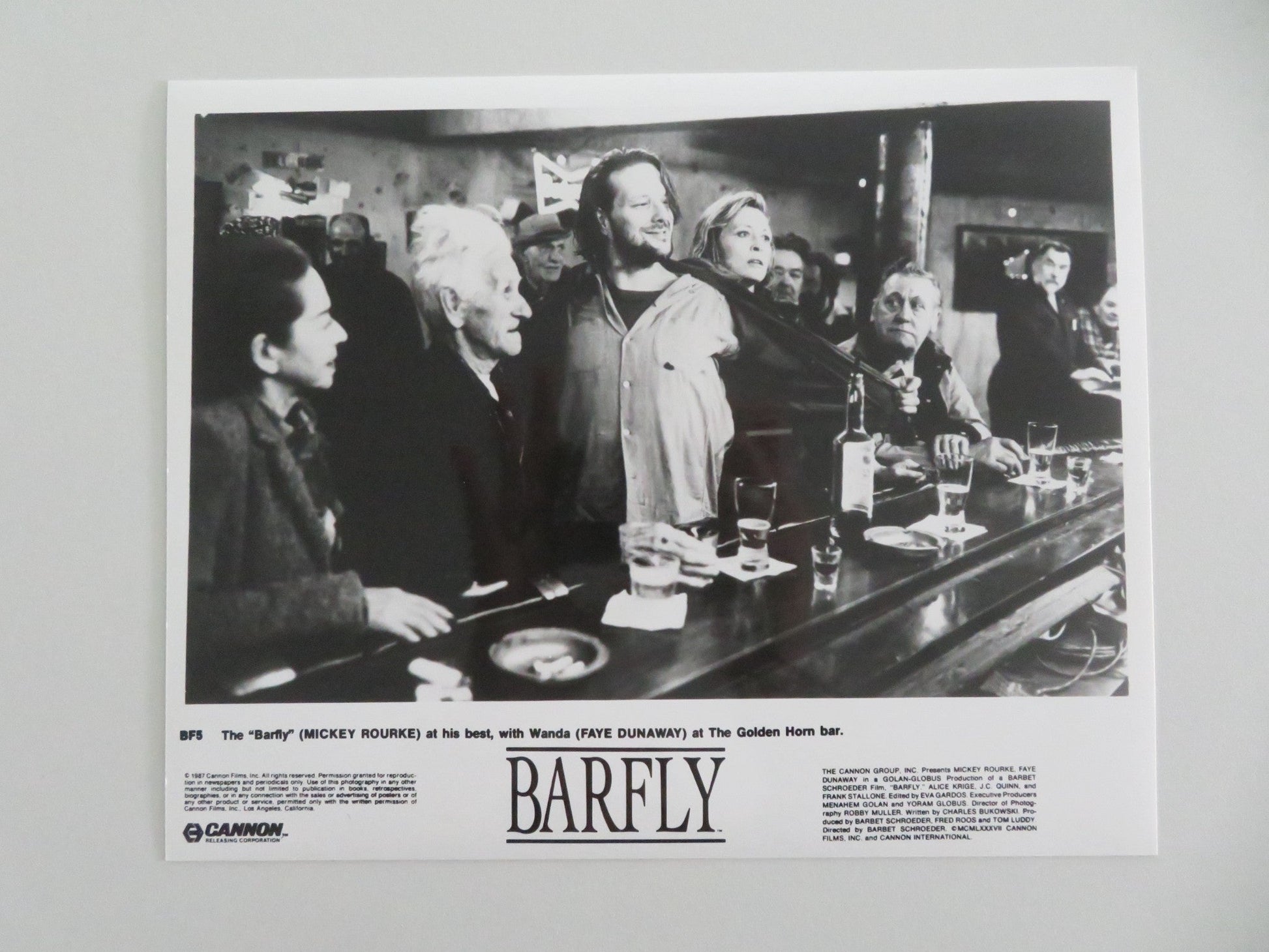 BARFLY MOVIE STILL PHOTO LOT OF 10 CHARLES BUKOWSKI MICKEY ROURKE DUNAWAY 1987 - Rendezvous Cinema