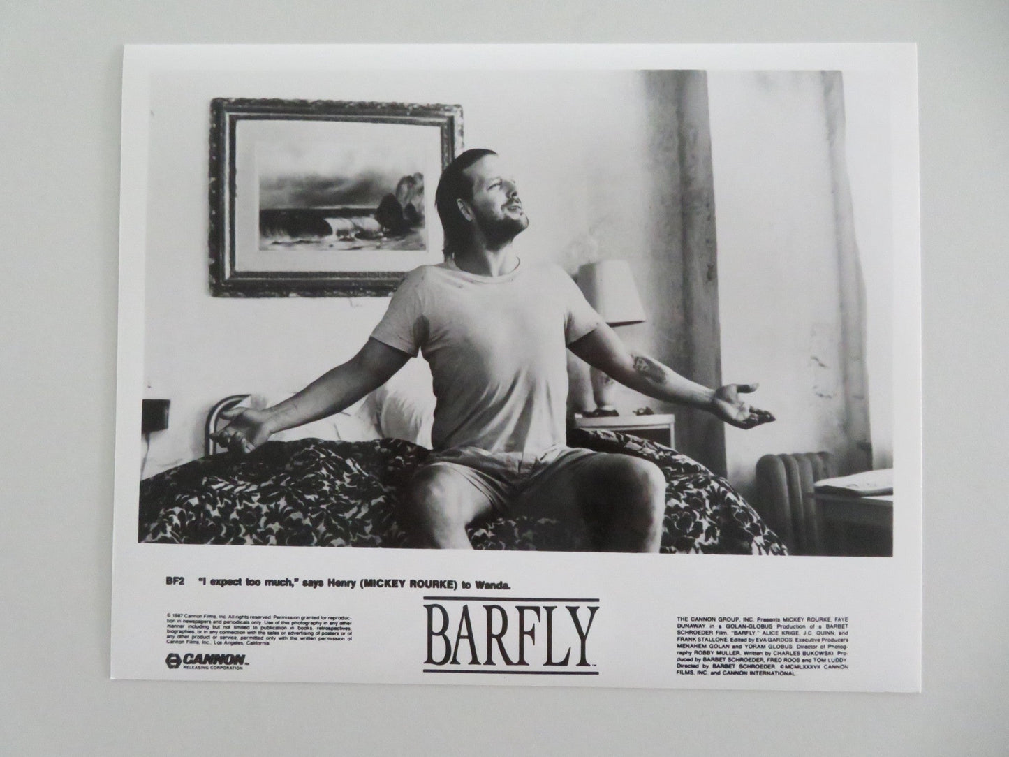 BARFLY MOVIE STILL PHOTO LOT OF 10 CHARLES BUKOWSKI MICKEY ROURKE DUNAWAY 1987 - Rendezvous Cinema