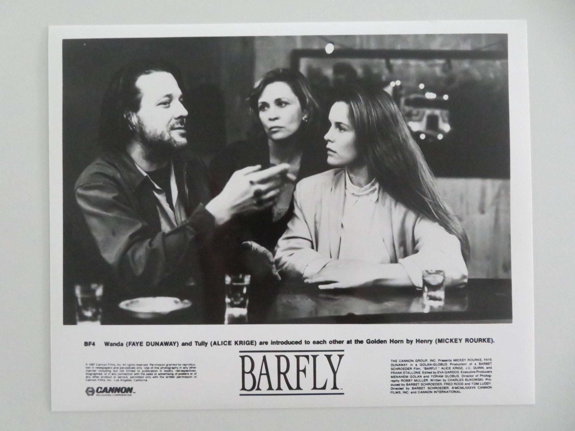BARFLY MOVIE STILL PHOTO LOT OF 10 CHARLES BUKOWSKI MICKEY ROURKE DUNAWAY 1987 - Rendezvous Cinema