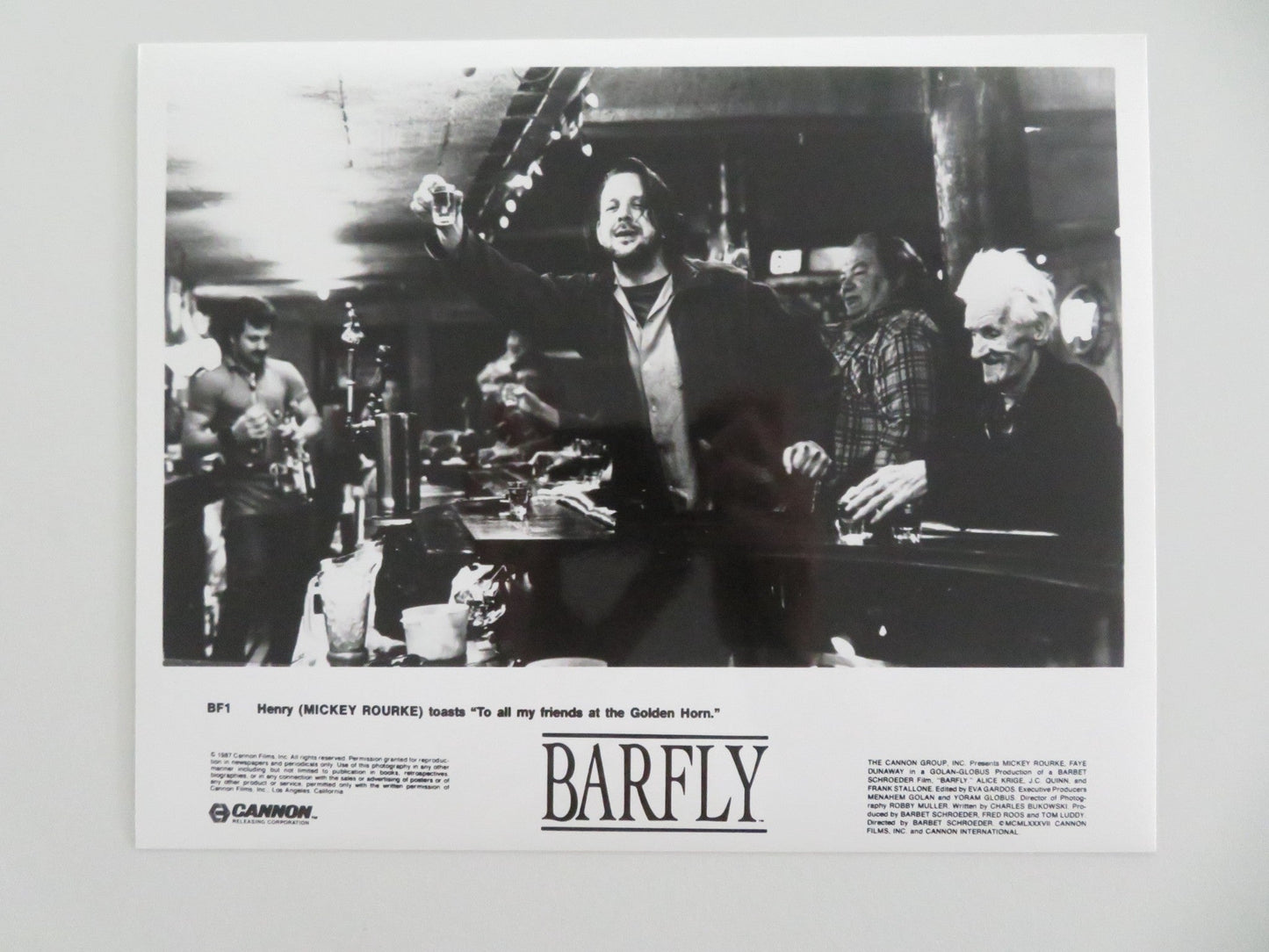 BARFLY MOVIE STILL PHOTO LOT OF 10 CHARLES BUKOWSKI MICKEY ROURKE DUNAWAY 1987 - Rendezvous Cinema