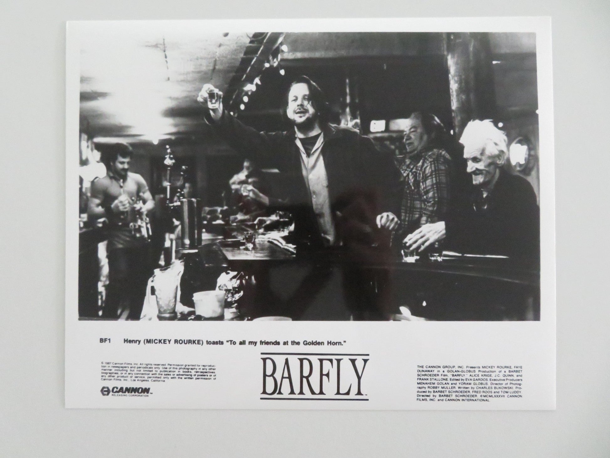 BARFLY MOVIE STILL PHOTO LOT OF 10 CHARLES BUKOWSKI MICKEY ROURKE DUNAWAY 1987 - Rendezvous Cinema