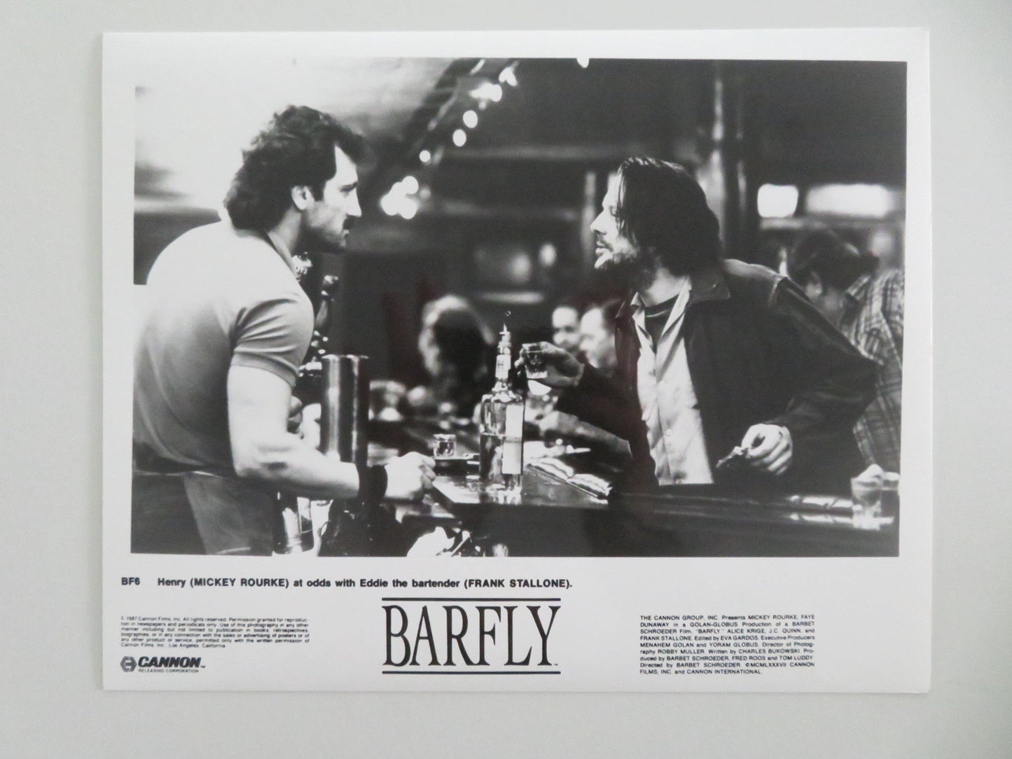 BARFLY MOVIE STILL PHOTO LOT OF 10 CHARLES BUKOWSKI MICKEY ROURKE DUNAWAY 1987 - Rendezvous Cinema