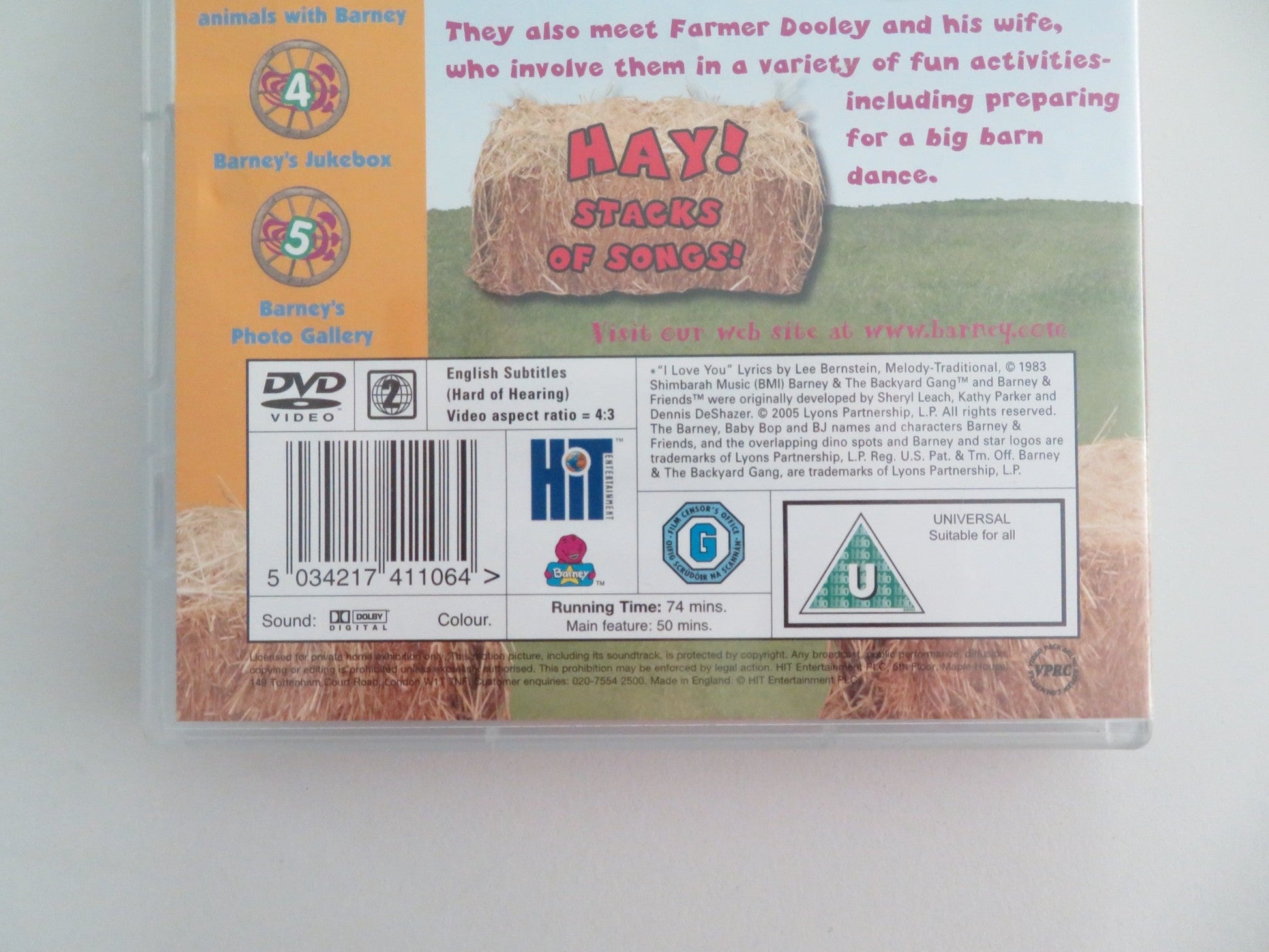BARNEY - LET'S GO TO... THE FARM (DVD) DEAN WENDT CAREY STINSON 2005 REGION 2 - Rendezvous Cinema