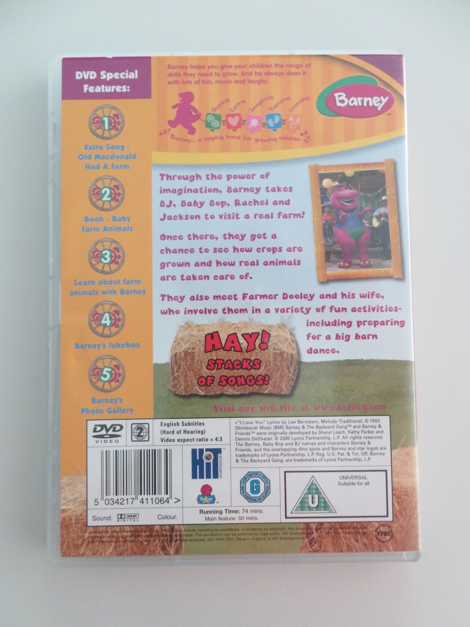 BARNEY - LET'S GO TO... THE FARM (DVD) DEAN WENDT CAREY STINSON 2005 REGION 2 - Rendezvous Cinema